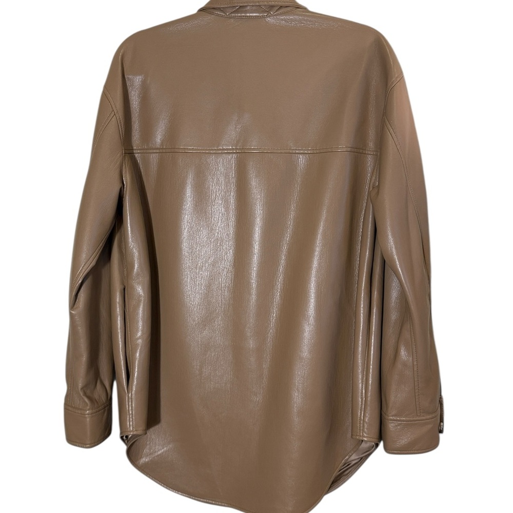 Wilfred Aritzia Women’s The Ganna Caramel Faux Leather Oversized Shacket Sz S - Picture 3 of 8